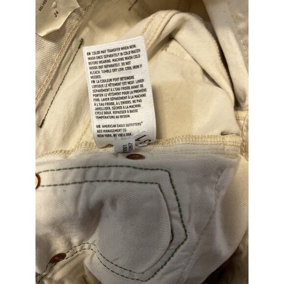 AE77 American Eagle women The Stovepipe Selvedge Jean size 24 Natural Beige $188 - Picture 12 of 12